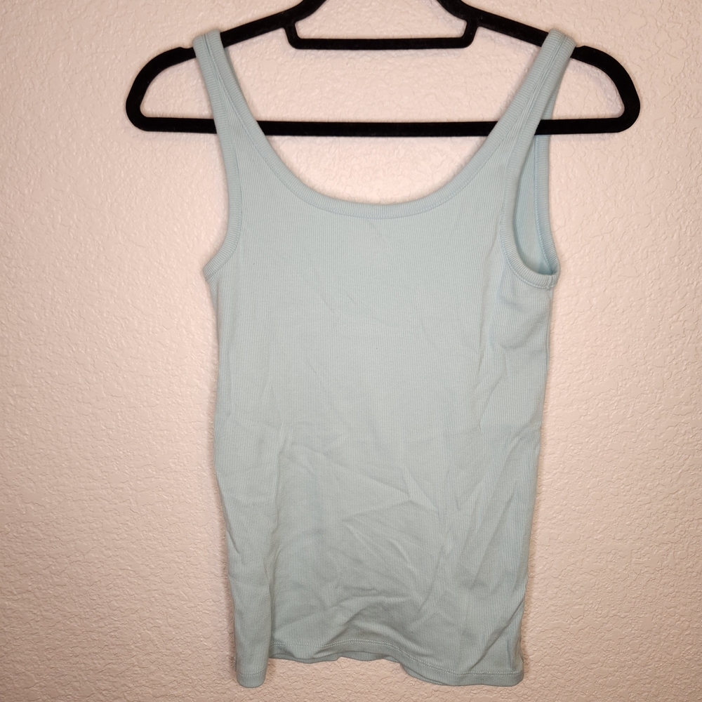 Old Navy First-Layer Slim-Fit Rib-Knit Tank Top for Women Light Blue m - Picture 11 of 11
